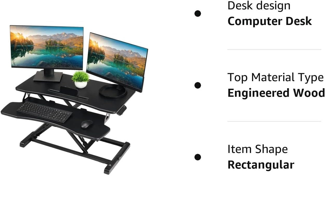 TechOrbits Standing Desk Converter, 37 Inch Wide