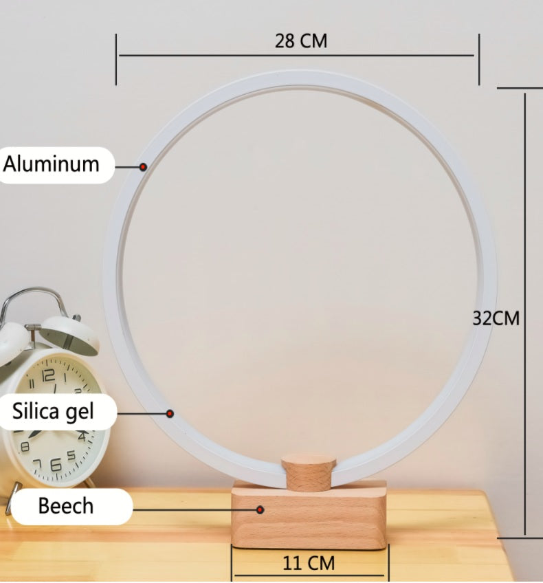 Dimmable LED Circle Table Lamp, Remote Control & Stepless Brightness