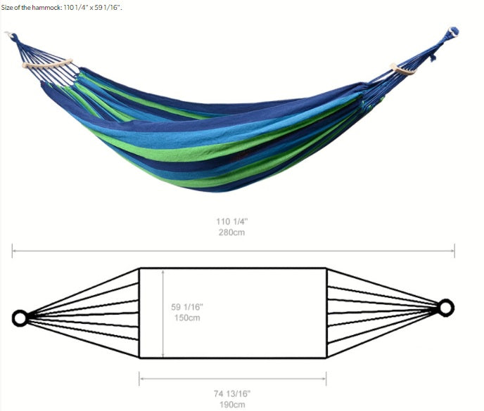 9Ft Double Hammock For Travel Beach Yard Outdoor Camping(No Stand)