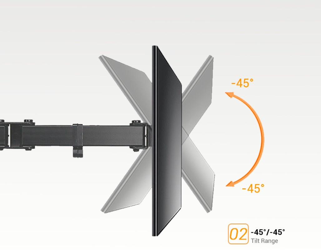 Dual Monitor Desk Mount Full Motion for 13"-27" Monitors