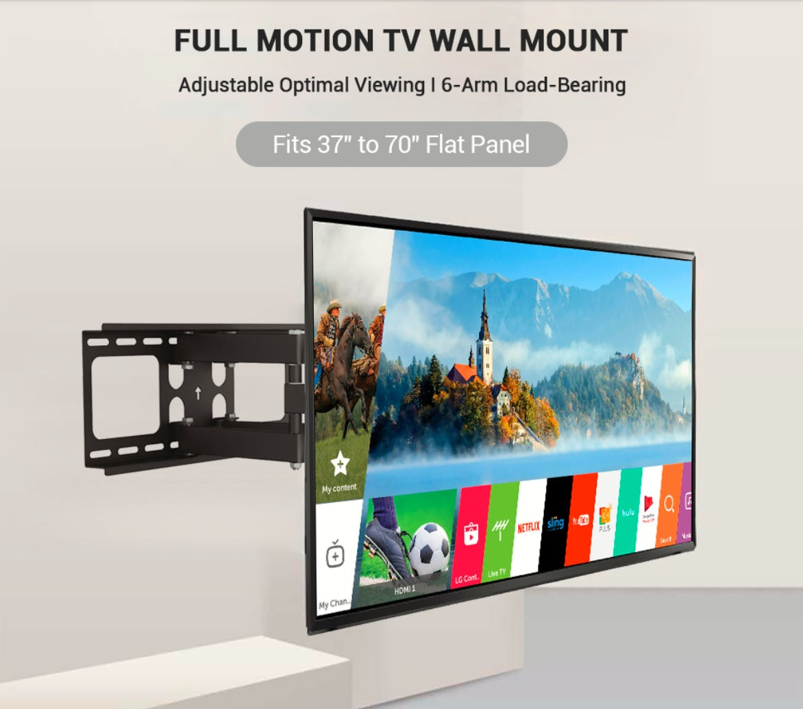 Full Motion(Tilt, Swivel & Rotate) TV Wall Mount for 37" to 70" TVs