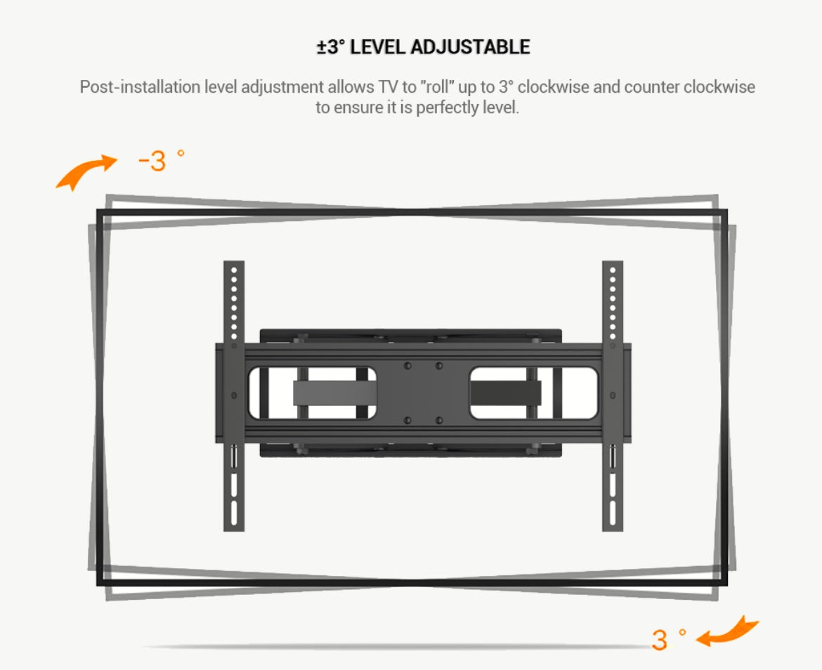 Full Motion(Tilt, Swivel & Rotate) TV Wall Mount for 37" to 70" TVs