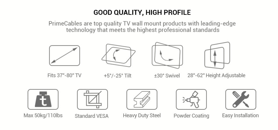 Full Motion(Tilt & Swivel) Ceiling Mount for 37"-80" TVs