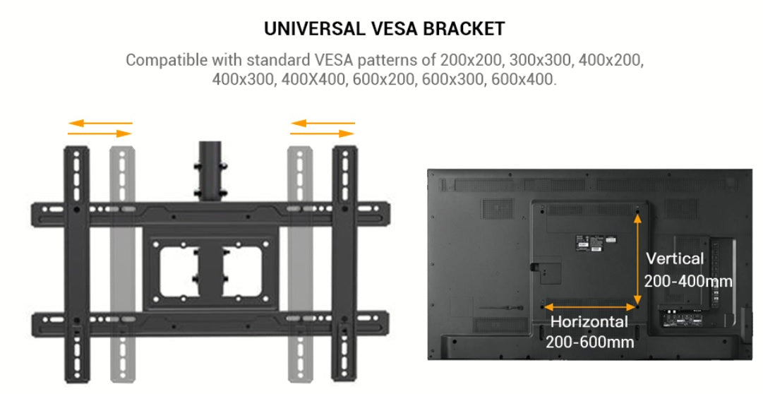 Full Motion(Tilt & Swivel) Ceiling Mount for 37"-80" TVs