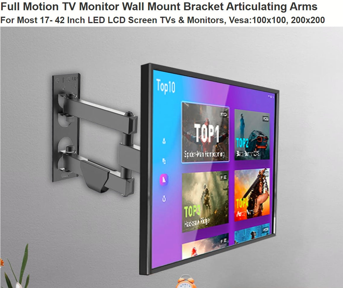 Full Motion(Tilt, Swivel & Rotate) Wall Mount for 17" to 42" TVs