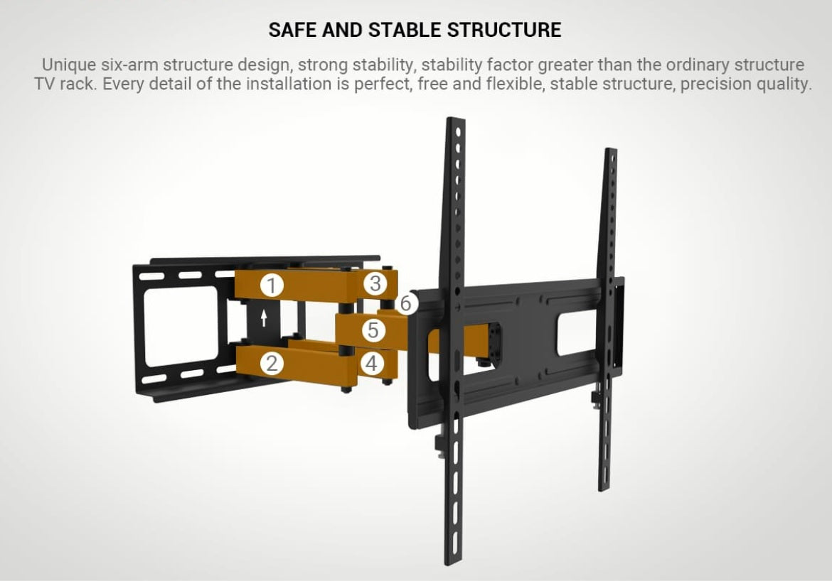 Full Motion(Tilt, Swivel & Rotate) TV Wall Mount for 26"-55" TVs