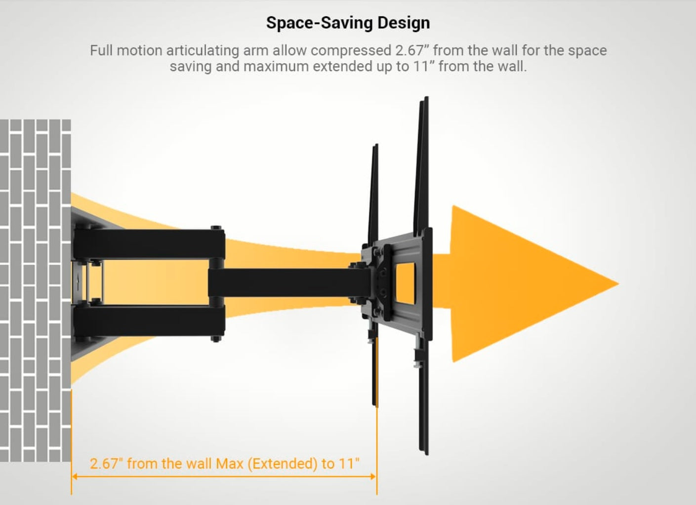 Full Motion(Tilt, Swivel & Rotate) TV Wall Mount for 26"-55" TVs