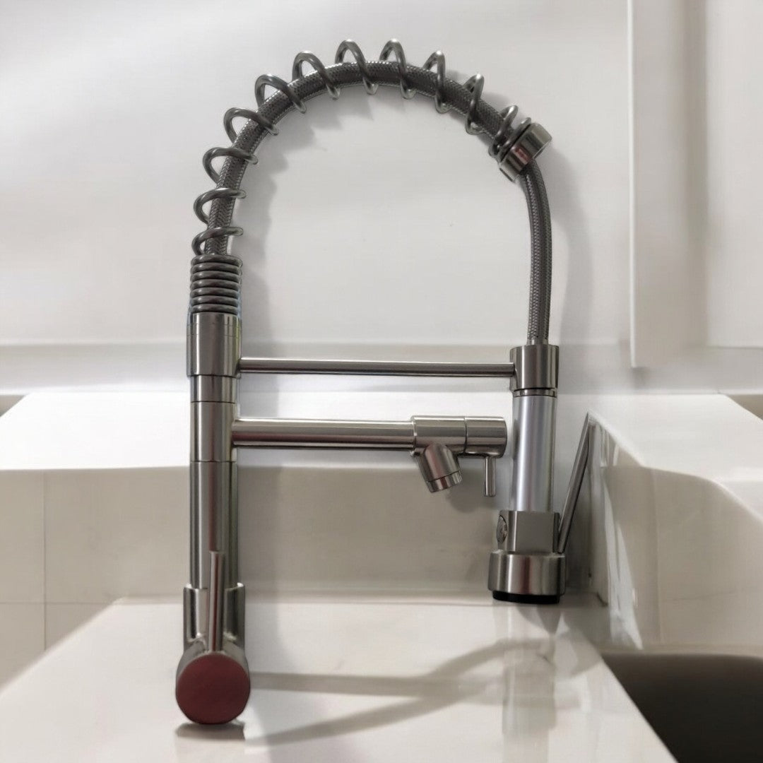 Nysha Stainless Steel Pull-Down Kitchen Faucet with Extra Tap, Model M4