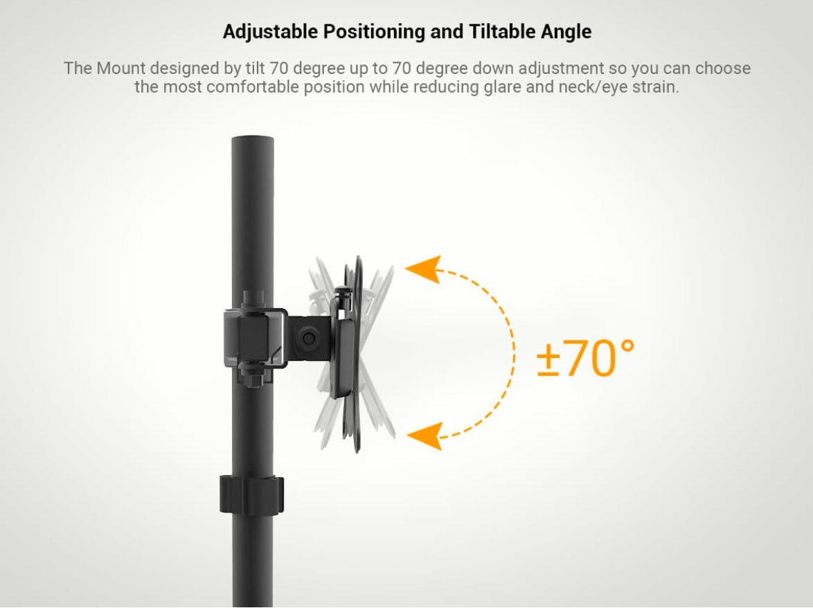 Single Monitor Desk Mount for 13" to 27" Monitors