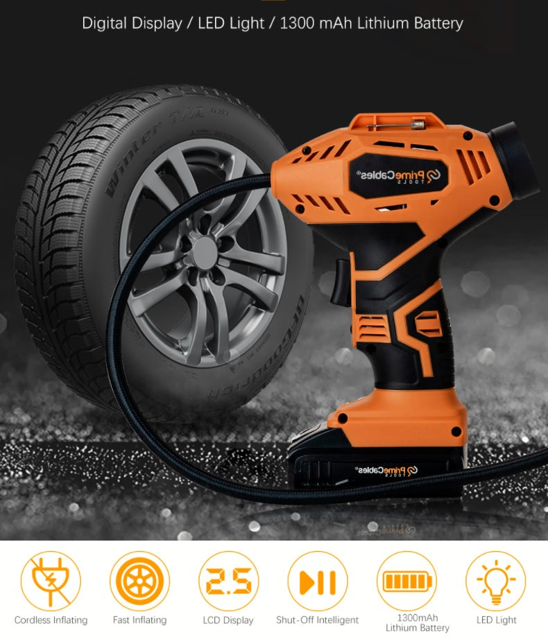 Portable Cordless Air Compressor Pump Tire Inflator with Digital Display & LED Light