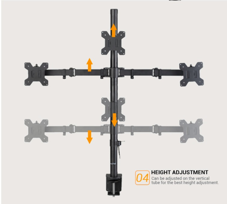 Triple Monitor Desk Mount Full Motion for 13"-32" Monitors