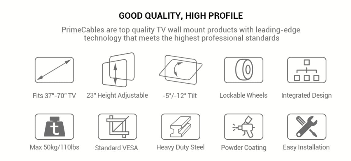 Universal Mobile TV Stand for 37"-70" TVs