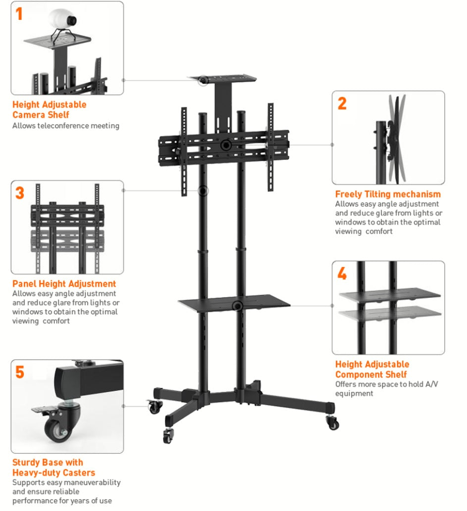 Universal Mobile TV Stand for 37"-70" TVs