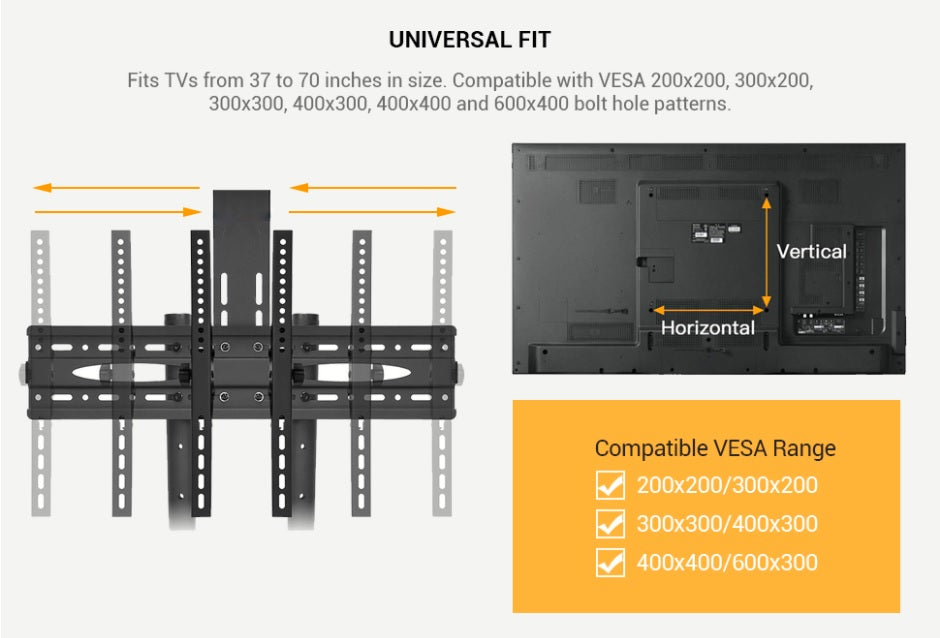 Universal Mobile TV Stand for 37"-70" TVs