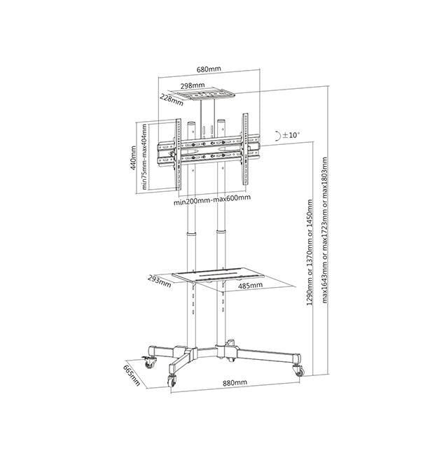 Universal Mobile TV Stand for 37"-70" TVs