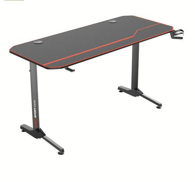 Ergonomic T-Shaped 55" PC Gaming Desk With Full Cover Mousepad, Black