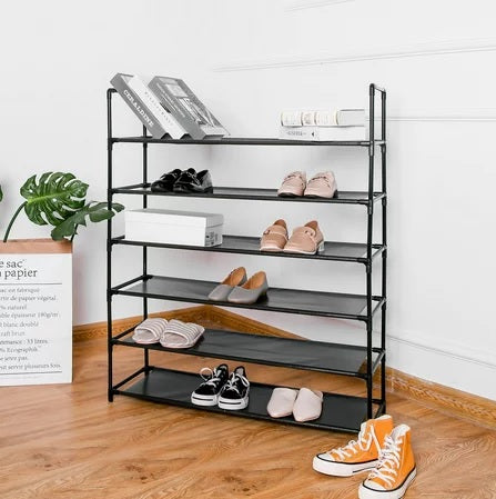 6-Tier Shoe Rack/30-Pairs/Storage Organizer, Stackable Shelves