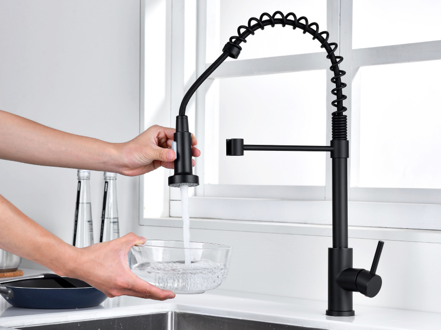 Nysha Pull-Out Spring Sprayer Kitchen Sink Faucet, Model M3